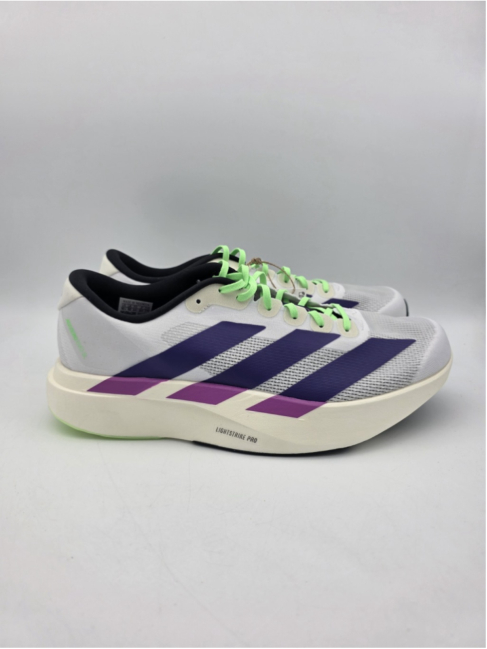 Adidas Adizero EVO SL White Purple Lime Burst JS4495 Men’s Size 13